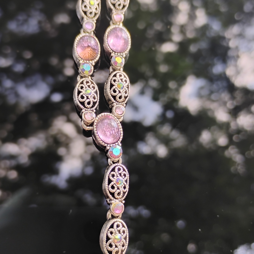 Elegant Silver and Purple Women's Bracelet